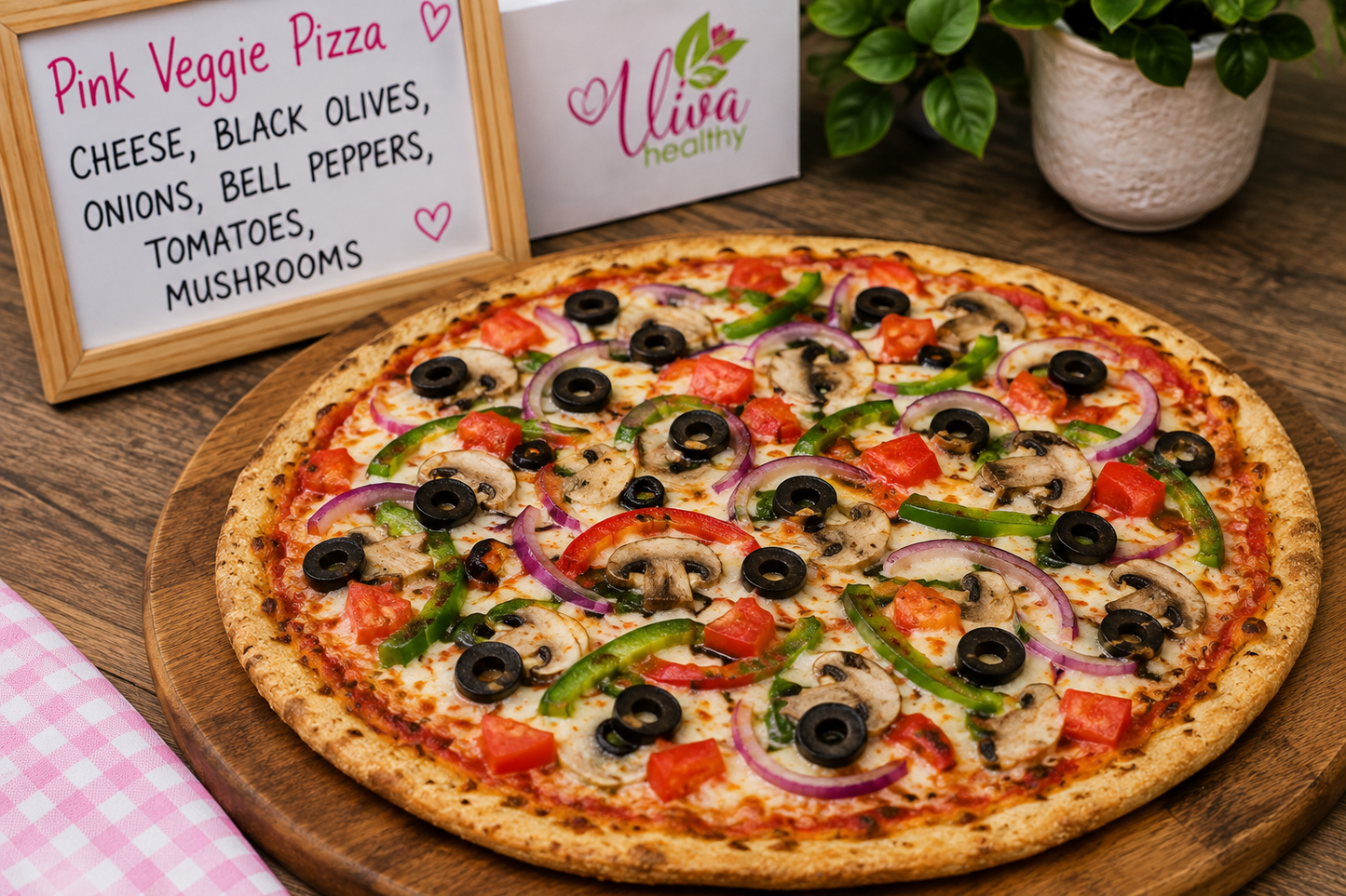 Pink Veggie Pizza – 10"